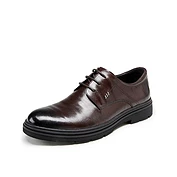 佳燦男鞋秋新款真皮擦色牛皮舒適辦公英倫系帶正裝商務休閑皮鞋