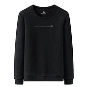 佳燦男裝 春秋季韓版純色寬松圓領(lǐng)上衣長袖T恤潮流套頭衛(wèi)衣男