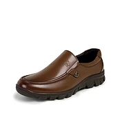 佳燦男鞋秋新品休閑真皮舒適牛皮辦公爸爸便捷套腳商務正裝皮鞋