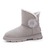 佳燦女鞋 新款加絨冬靴女保暖毛毛鞋平底短靴女防滑厚底雪地靴