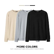 佳燦男裝秋季新款圓領(lǐng)衛(wèi)衣男韓版落肩絨感外穿打底上衣潮流