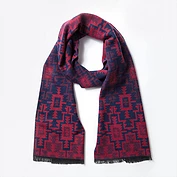 佳燦男裝 冬季新款保暖圍脖 長方形抽象大紋理青年通用圍巾