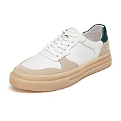 佳燦男鞋 夏季新款真皮板鞋男透氣拼接休閑鞋子男潮鞋小白鞋男