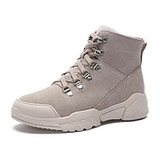 佳燦 秋冬新款復(fù)古工裝馬丁靴女潮高幫百搭英倫風(fēng)羊毛工裝鞋女