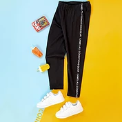 佳燦童裝 新款保暖兒童休閑針織束腳運動褲透氣兒童長褲女