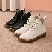 佳燦女鞋新款冬季百搭短筒靴子女切爾西馬丁靴粗跟短靴女單靴