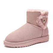 佳燦 秋冬季女款雪地靴加絨面包靴中底幫靴一腳蹬毛毛靴