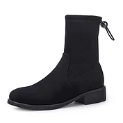 佳燦女鞋 新款冬靴女加絨中跟靴子女時(shí)尚英倫粗跟女靴中筒靴子