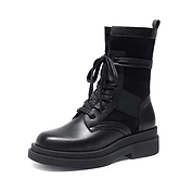 佳燦女鞋冬季新款短靴百搭粗跟厚底靴子女英倫風(fēng)馬丁靴女